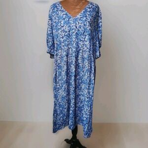 Vintage Esprit Dress‎ Floral Womens Size Medium 10 Cottagecore Relaxed Blue 90s